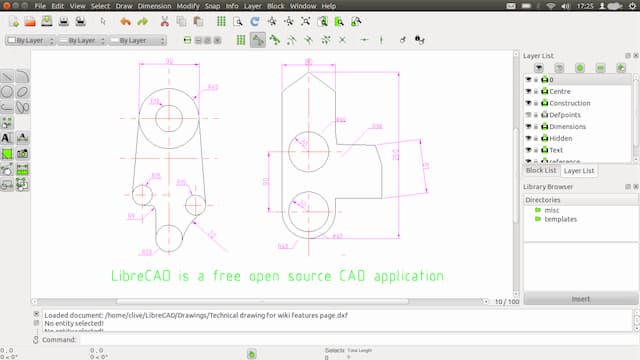 Phần mềm vẽ CAD miễn phí LibreCAD